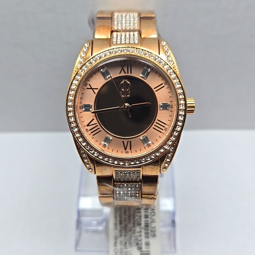 Womens Jennifer Lopez Rose Gold Crystal Watch Rhinestones FMDJL325 New Battery